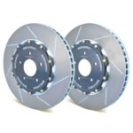 Juego de discos de freno delanteros ranurados Girodisc de 2 piezas | Mitsubishi Evo X 2008–2015 (A1-047)